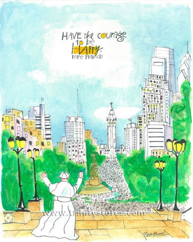 Feb 16 - “Pope Francis: Philly Museum” © artwork by Br. Mickey McGrath, OSFS.