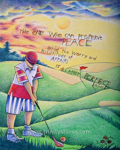 Feb 24 - Golfer The One Who Can artwork by Br. Mickey McGrath, OSFS. - trinitystores