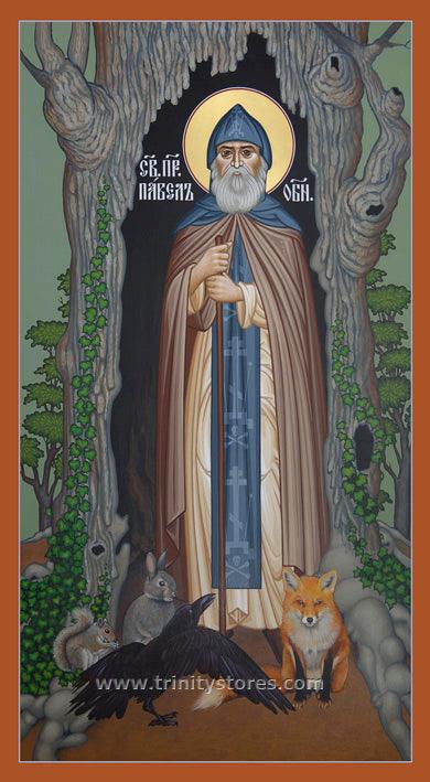 Jan 10 - St. Paul of Obnora icon by Br. Robert Lentz, OFM. - trinitystores