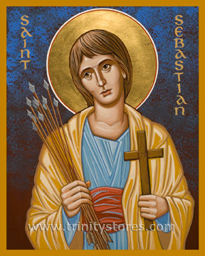 Jan 20 - “St. Sebastian” © icon by Joan Cole.