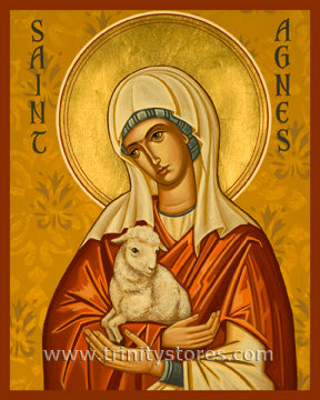 Jan 21 - “St. Agnes” © icon by Joan Cole. Happy Feast St. Agnes!