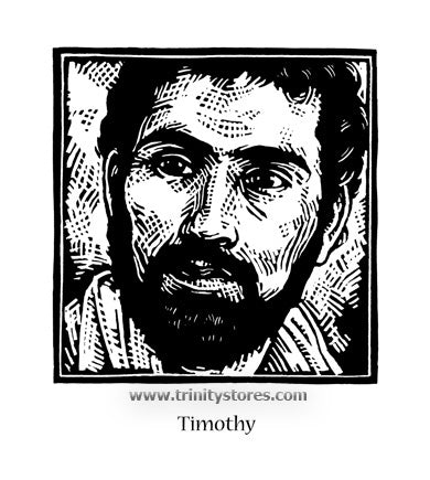 Jan 26 - “St. Timothy” © artwork by Julie Lonneman.