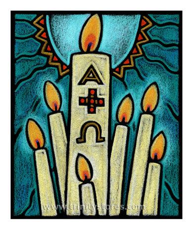 Jul 2 - Paschal Candle - artwork by Julie Lonneman. - trinitystores