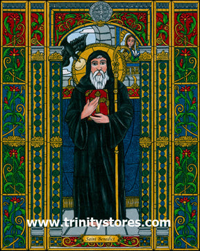 Jul 11 - “St. Benedict of Nursia” © artwork by Brenda Nippert.