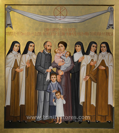 Jul 12 - “Sts. Louis and Zélie Martin with St. Thérèse and Siblings” © icon by Paolo Orlando.