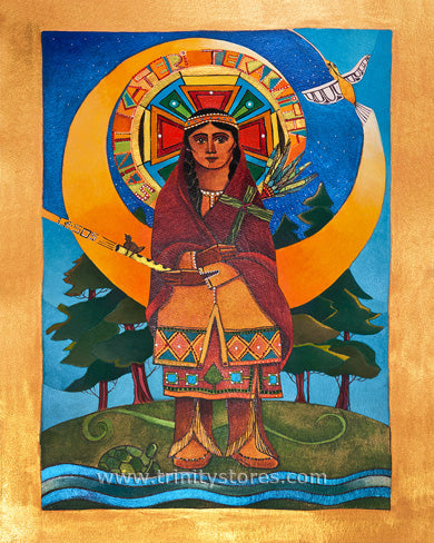 Jul 15 - “St. Kateri Tekakwitha” © artwork by Br. Mickey McGrath, OSFS.