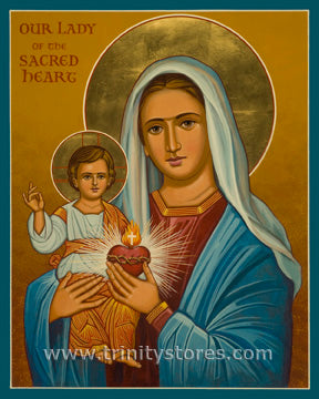 Jun 7 - “Our Lady of the Sacred Heart” © icon by Joan Cole.
