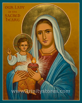 Jun 12 - “Our Lady of the Sacred Heart” © icon by Joan Cole.