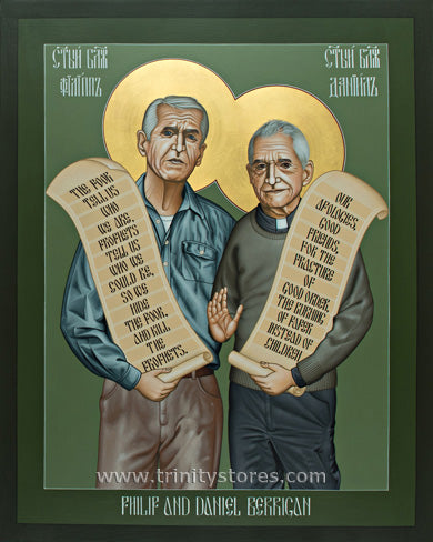 Jun 18 - “Philip and Daniel Berrigan” © icon by Br. Robert Lentz, OFM.