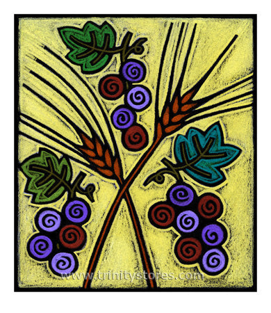 Jun 20 - “Wheat and Grapes” © artwork by Julie Lonneman.