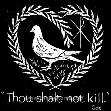 Mar 4 - “Thou Shalt Not Kill” © silhouette art by Dan Paulos.