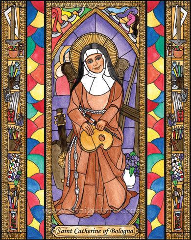 Mar 9 - “St. Catherine of Bologna” © artwork by Brenda Nippert.
