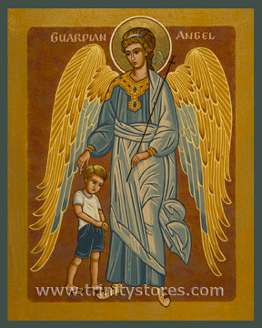 Mar 12 - Guardian Angel with Boy - icon by Joan Cole.