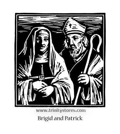 Mar 17 - “St. Brigid and Patrick” © artwork by Julie Lonneman.