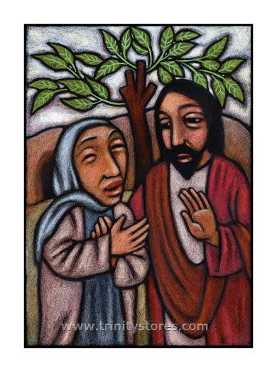 Mar 17 - “Lent, 5th Sunday: Martha Pleads With Jesus” © artwork by Julie Lonneman.