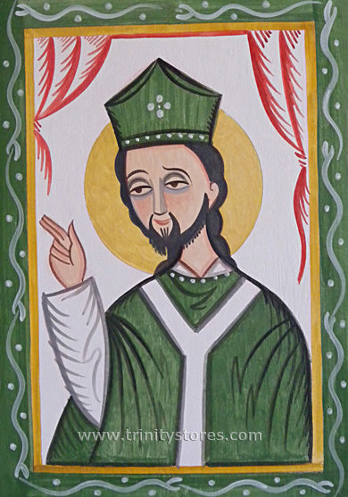 Mar 17 - “St. Patrick” © retablos art by Br. Arturo Olivas, OFS.