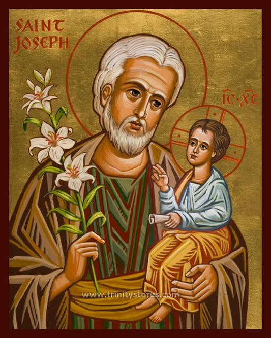 Mar 19 - “St. Joseph and Child Jesus” © icon by Joan Cole. Happy Feast Day St. Joseph! - trinitystores