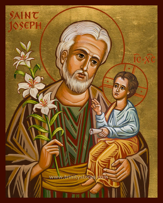 Mar 19 - “St. Joseph and Child Jesus” © icon by Joan Cole.