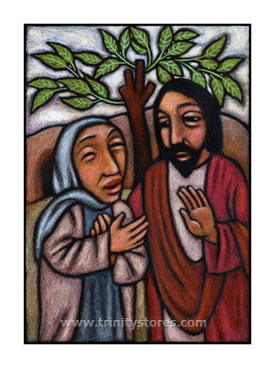 Mar 22 - “Lent, 5th Sunday: Martha Pleads With Jesus” © artwork by Julie Lonneman.