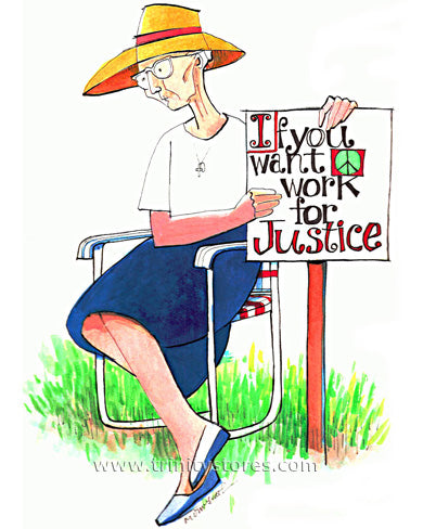 Mar 27 - “Work for Justice” © artwork by Br. Mickey McGrath, OSFS.