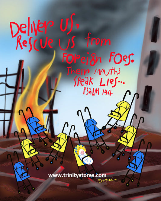 Mar 28 - “Deliver Us From Foreign Foes” © artwork by Br. Mickey McGrath, OSFS.