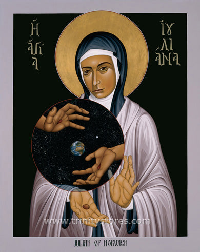 May 12 - “Dame Julian's Hazelnut” © icon by Br. Robert Lentz, OFM.