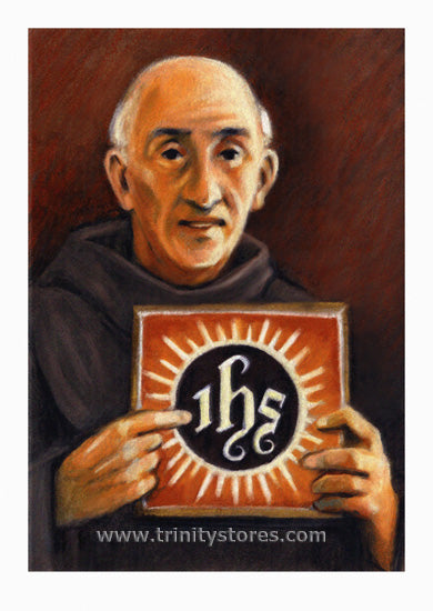 May 20 - “St. Bernardine of Siena” © artwork by Julie Lonneman.