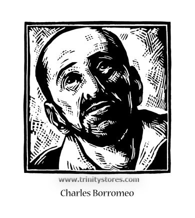 Nov 4 - “St. Charles Borromeo” © artwork by Julie Lonneman.