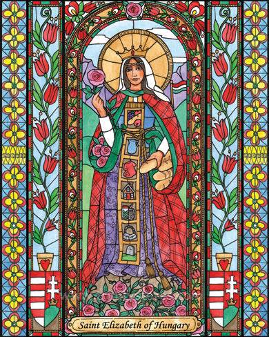 Nov 17 - “St. Elizabeth of Hungary” © artwork by Brenda Nippert.