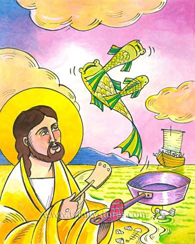 Nov 20 - Jesus: Fish Fry With Friends artwork by Br. Mickey McGrath, OSFS. - trinitystores