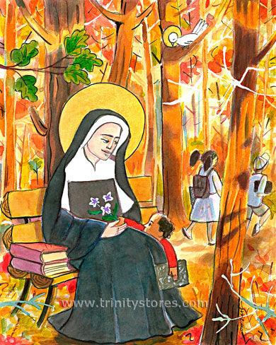 Oct 3 - St. Mother Théodore Guérin artwork by Br. Mickey McGrath, OSFS.
