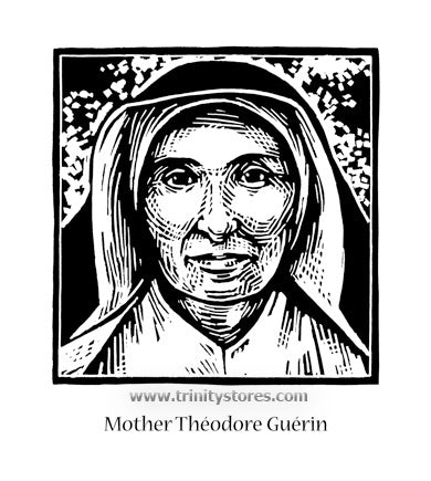 Oct 3 - “St. Mother Théodore Guérin” © artwork by Julie Lonneman.