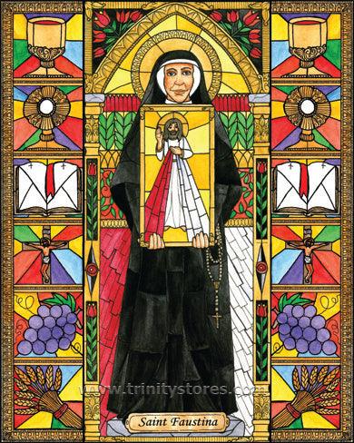 Oct 5 - St. Faustina - artwork by Brenda Nippert. - trinitystores