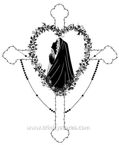 Oct 7 - Our Lady of the Rosary silhouette art by Dan Paulos. - trinitystores