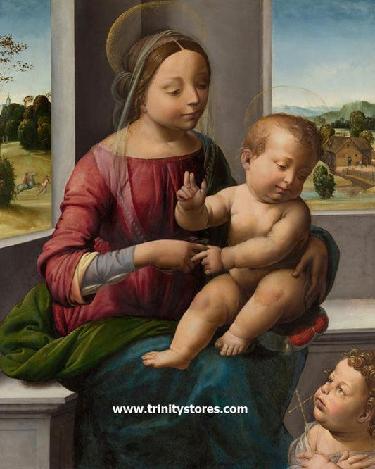 Oct 13 - Madonna and Child with Young St. John the Baptist by Museum Religious Art Classics. - trinitystores