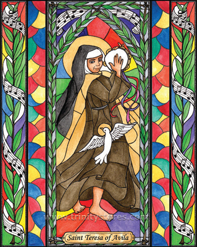 Oct 15 - “St. Teresa of Avila” © artwork by Brenda Nippert.