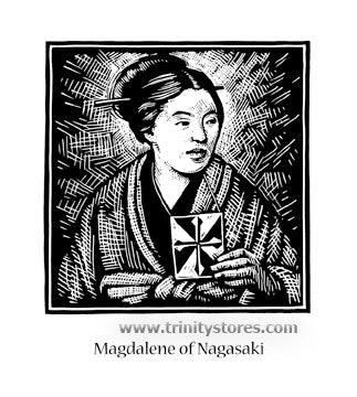 Oct 20 - “St. Magdalene of Nagasaki” © artwork by Julie Lonneman.