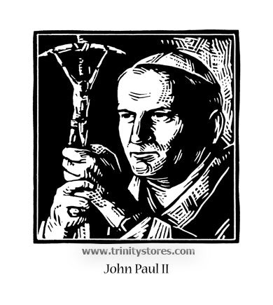 Oct 23 - “St. John Paul II” © artwork by Julie Lonneman.