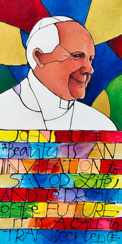 Oct 23 - “St. John Paul II Kneeling” © artwork by Br. Mickey McGrath, OSFS.