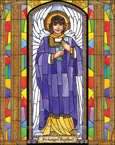 Oct 24 - “St. Raphael Archangel” © artwork by Brenda Nippert.