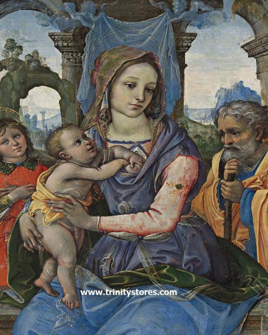 Oct 26 - Madonna and Child with St. Joseph and Angel by Museum Religious Art Classics. - trinitystores