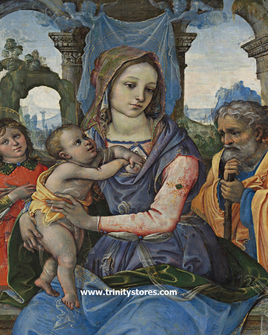 Oct 26 - “Madonna and Child with St. Joseph and Angel” by Museum Religious Art Classics.