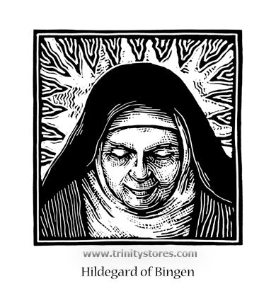 Sep 16 - “St. Hildegard of Bingen” © artwork by Julie Lonneman.