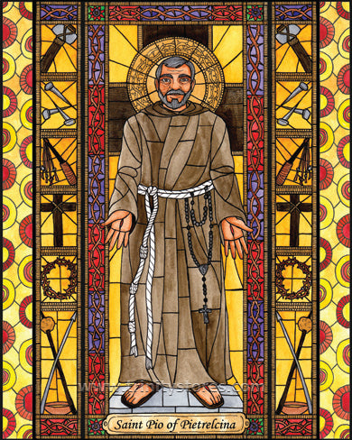 Sep 23 - “St. Padre Pio” © artwork by Brenda Nippert.