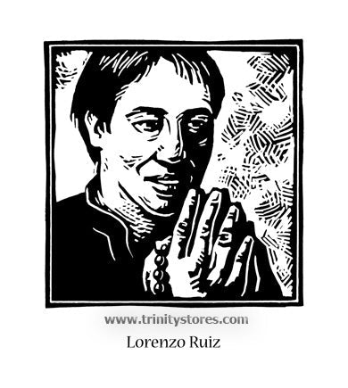 Sep 28 - “St. Lorenzo Ruiz” © artwork by Julie Lonneman.