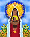 Lakota Madonna with Sunflowers