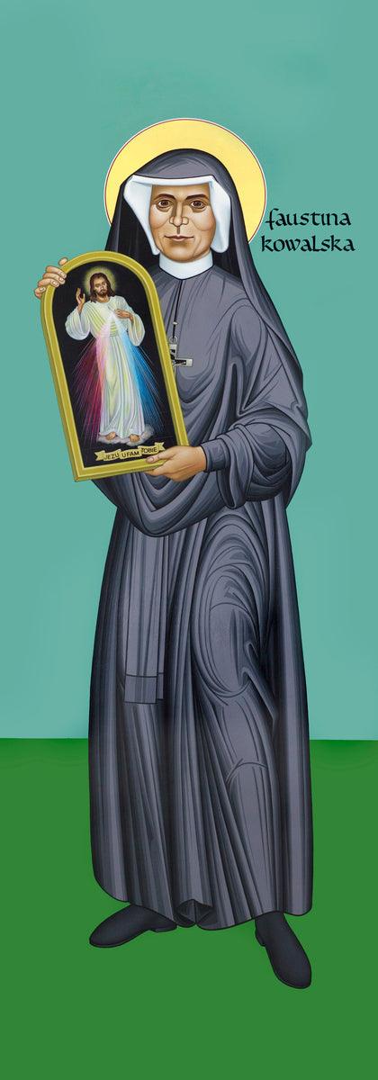 Wall Frame Espresso, Matted - St. Faustina Kowalska by Br. Robert Lentz, OFM - Trinity Stores
