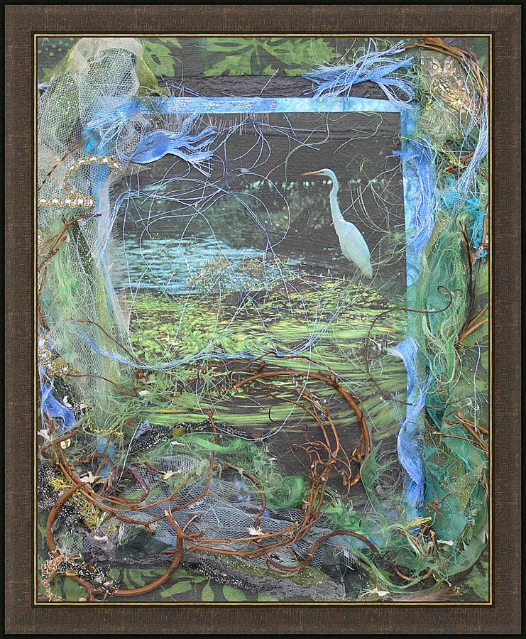 Wall Frame Espresso - Ibis in Lily Pond by B. Gilroy