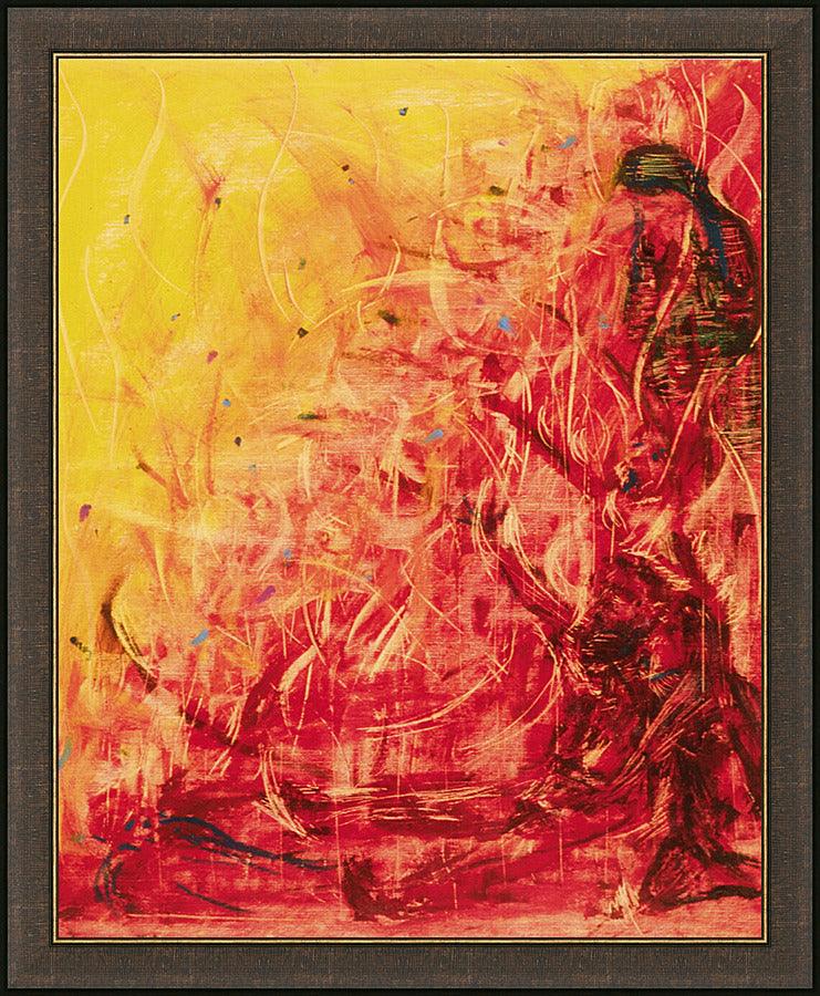 Wall Frame Espresso - Figures In Flames by B. Gilroy