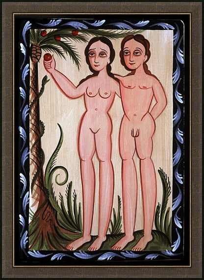 Wall Frame Espresso - Adam and Eve by Br. Arturo Olivas, OFS - Trinity Stores